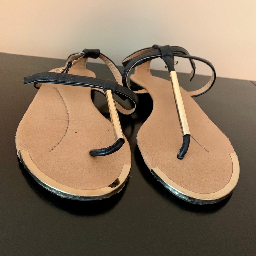 Black and Gold Sandals